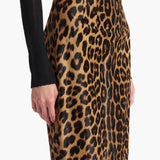 Khaite - Loxley Skirt in Leopard Print Haircalf