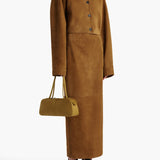 Khaite - Loxley Skirt in Toffee Suede