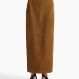 Khaite - Loxley Skirt in Toffee Suede