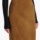 Khaite - Loxley Skirt in Toffee Suede