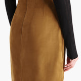 Khaite - Loxley Skirt in Toffee Suede