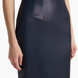 Khaite - Loxley Skirt in Dark Navy Leather