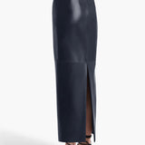 Khaite - Loxley Skirt in Dark Navy Leather