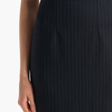 Khaite - Loxley Skirt in Navy and White Stripe
