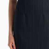 Khaite - Loxley Skirt in Navy and White Stripe