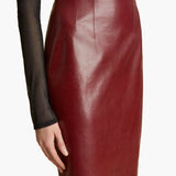 Khaite - Loxley Skirt in Oxblood Leather