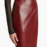 Khaite - Loxley Skirt in Oxblood Leather