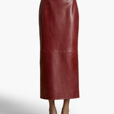 Khaite - Loxley Skirt in Oxblood Leather