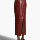 Khaite - Loxley Skirt in Oxblood Leather