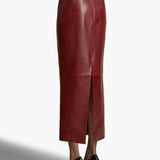 Khaite - Loxley Skirt in Oxblood Leather