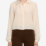 FRAME - The Silk Prim Blouse -- Cream
