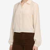 FRAME - The Silk Prim Blouse -- Cream