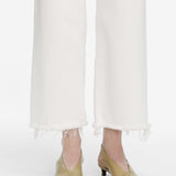 FRAME - Le Slim Palazzo Crop -- White Raw Fray