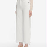 FRAME - Le Slim Palazzo Crop -- White Raw Fray