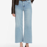 FRAME - Le Slim Palazzo Crop -- Tribute Raw Fray