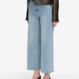 FRAME - Le Slim Palazzo Crop -- Tribute Raw Fray
