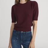 FRAME - The Chain Pointelle Sweater -- Cabernet