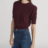FRAME - The Chain Pointelle Sweater -- Cabernet