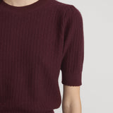 FRAME - The Chain Pointelle Sweater -- Cabernet