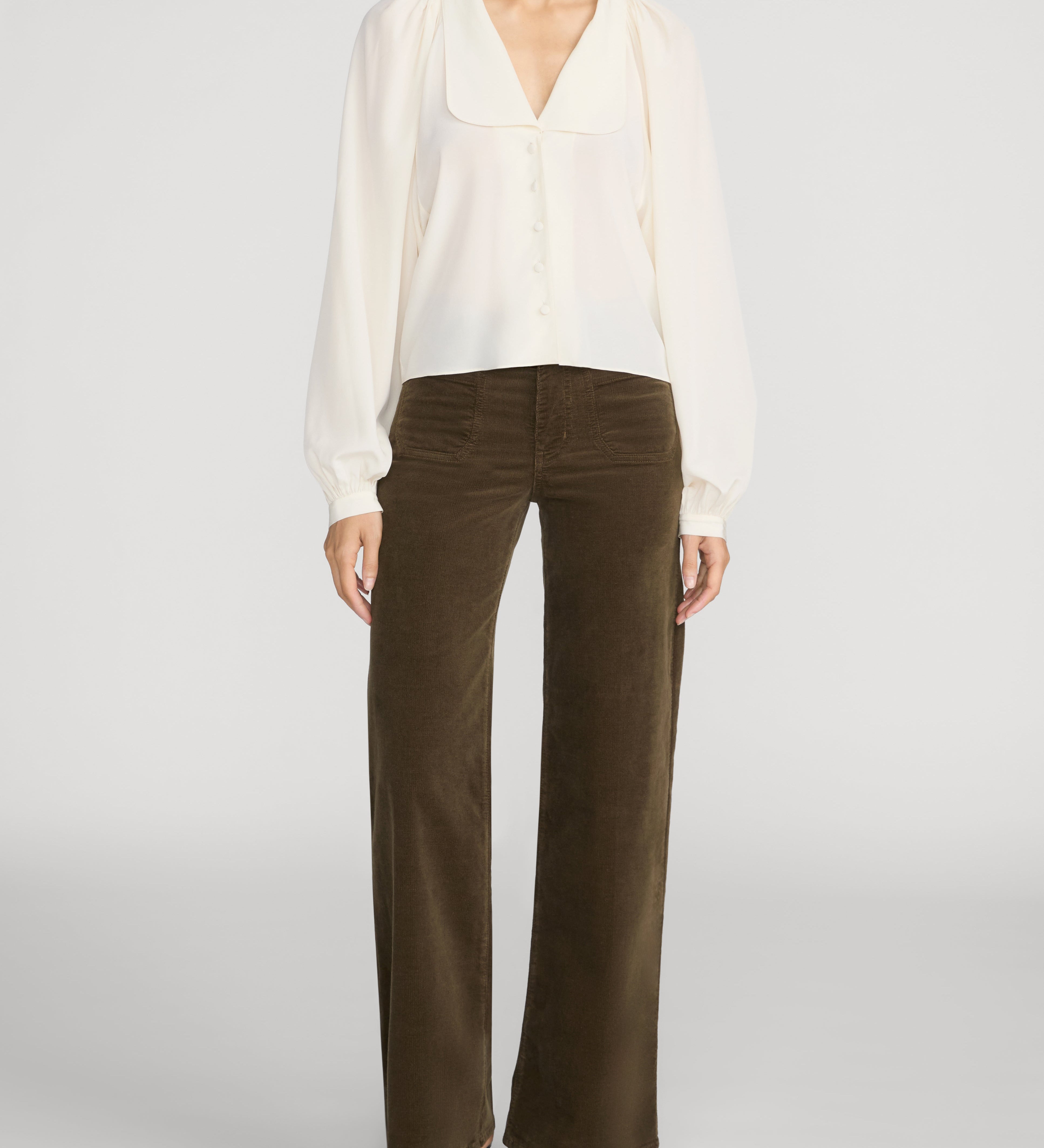 FRAME - Le Slim Palazzo Modernist Pocket Corduroy