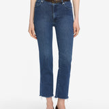 FRAME - Le Sleek Straight Crop -- Thunderstorm Raw Fray