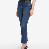 FRAME - Le Sleek Straight Crop -- Thunderstorm Raw Fray