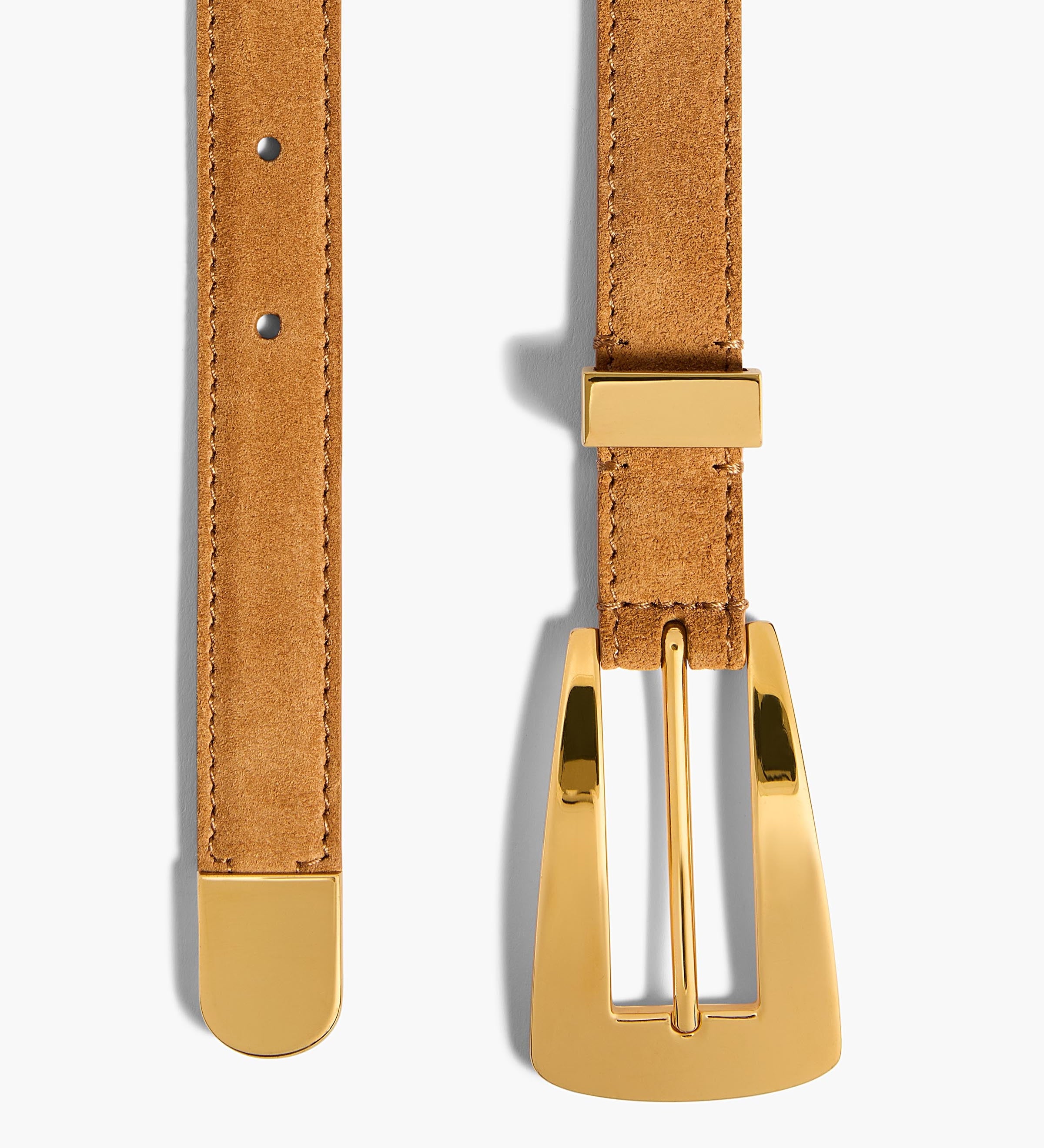 Khaite - Small Lucca Belt in Caramel Leather with Gold