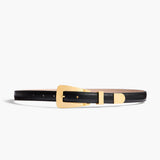 Khaite - Small Lucca Belt in Black Leather with Gold