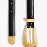 Khaite - Small Lucca Belt in Black Leather with Gold