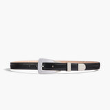 Khaite - Small Lucca Belt in Black Leather with Silver
