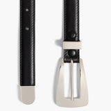 Khaite - Small Lucca Belt in Black Leather with Silver