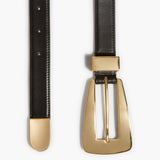 Khaite - Lucca Belt in Black Leather with Gold