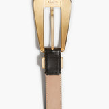 Khaite - Lucca Belt in Black Leather with Gold