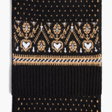 Khaite - Lucrene Scarf in Black and Camel Multi