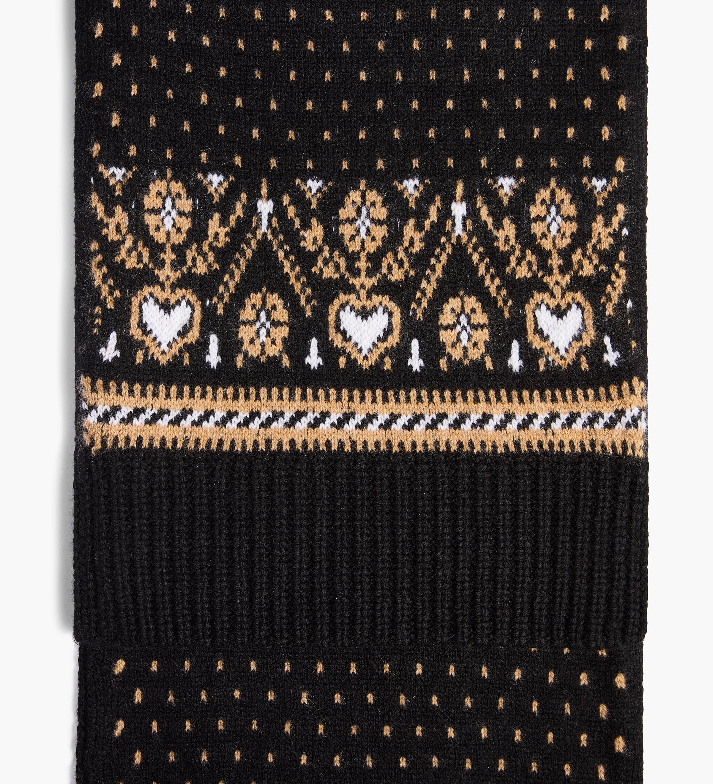 Khaite - Lucrene Scarf in Black and Camel Multi