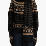 Khaite - Lucrene Scarf in Black and Camel Multi