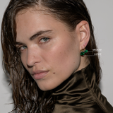 Dorsey - LUCIEN NANO EMERALD LATCHBACK EARRINGS, GOLD