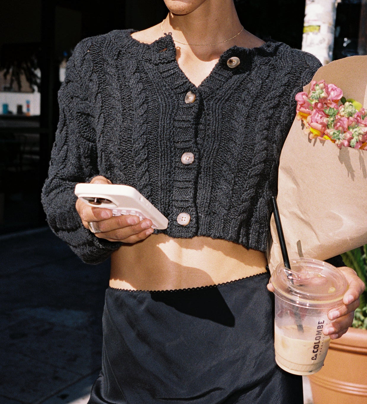 Ciao Lucia - Berta Charcoal Cardigan