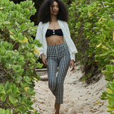 DÔEN - LULA CROP PANT -- NOIR MARJORIE GINGHAM