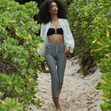 DÔEN - LULA CROP PANT -- NOIR MARJORIE GINGHAM