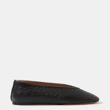 Le Monde Beryl - Luna Slipper / Black Leather Ostrich Effect