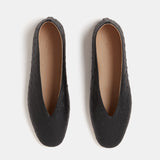 Le Monde Beryl - Luna Slipper / Black Leather Ostrich Effect