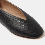 Le Monde Beryl - Luna Slipper / Black Leather Ostrich Effect