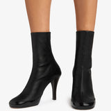 Jude - Luna Ankle Boot Black Stretch and Brushed Leather