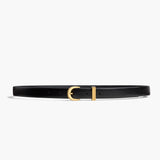 Khaite - Luna Belt in Black Leather with Gold