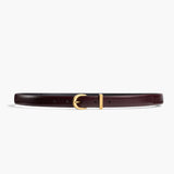 Khaite - Luna Belt in Bordeaux Leather with Gold