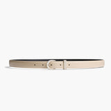 Khaite - Luna Belt in Dark Ivory Leather with Silver