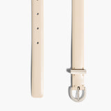 Khaite - Luna Belt in Dark Ivory Leather with Silver