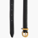 Khaite - Luna Belt in Black Leather with Gold