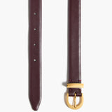 Khaite - Luna Belt in Bordeaux Leather with Gold